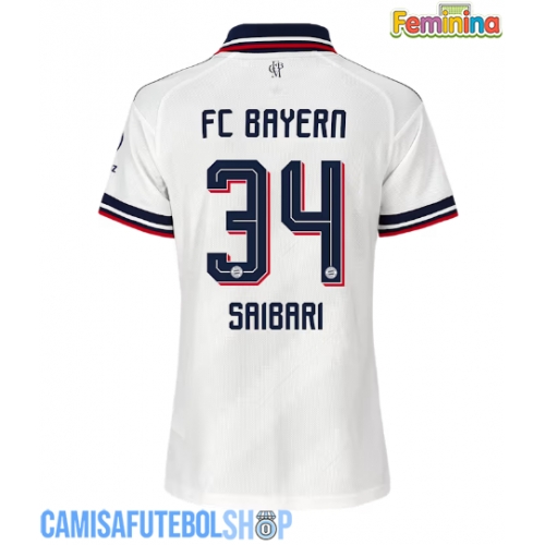 Camisa de time de futebol Bayern Munich Ismael Saibari #34 Replicas 2º Equipamento Feminina 2026-27 Manga Curta